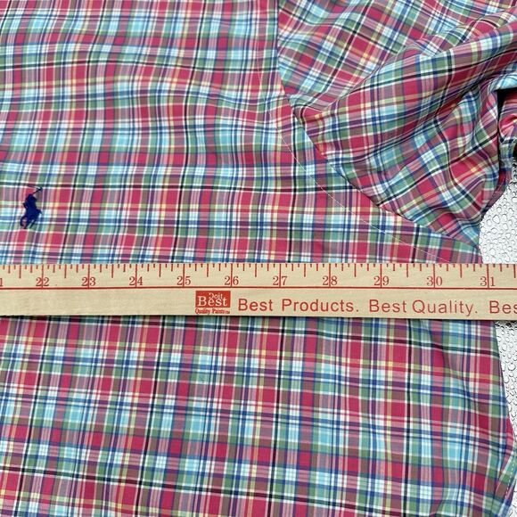 Polo Ralph Lauren Mens Shirt 3XLT Button Up Plaid Multicolor Pink Stretch NEW - Picture 9 of 12